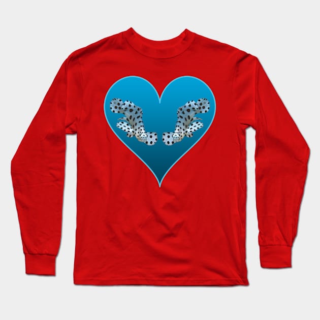 Cute motif of a fish | Small fish in a blue heart | Long Sleeve T-Shirt by Ute-Niemann